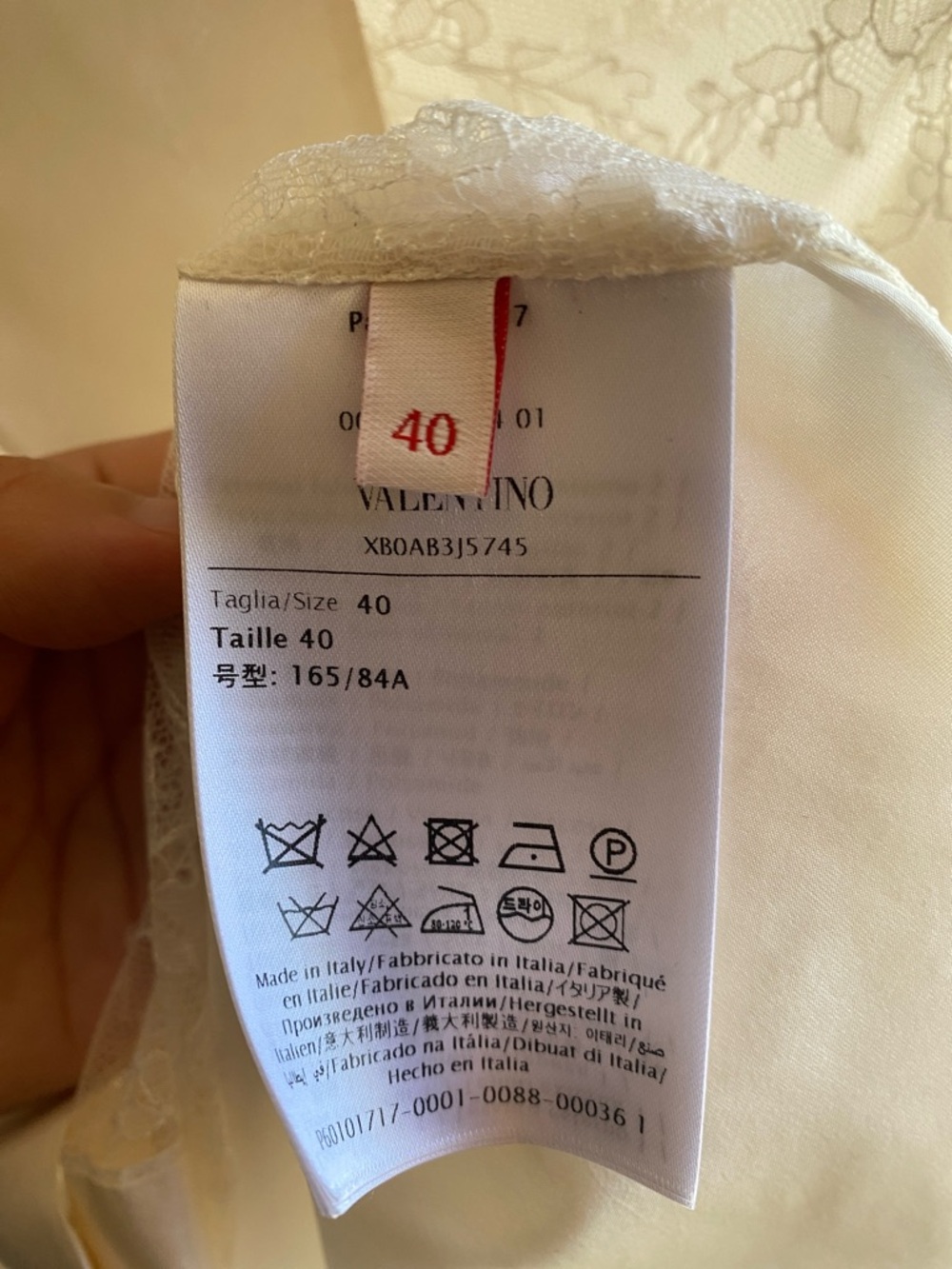 Valentino White Sheer Lace-Front Dress Shirt with Pointed Collar - Picture 5 of 10